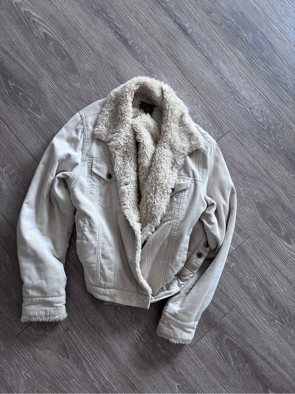 Arizona Jean Company Cream Sherpa-Lined Jacket
